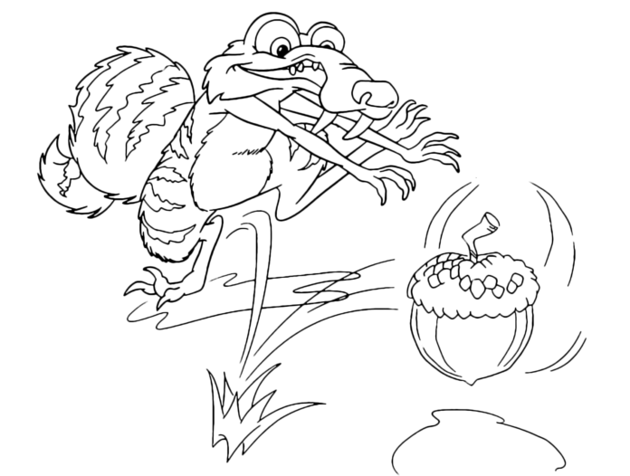 ice age scrat coloring pages