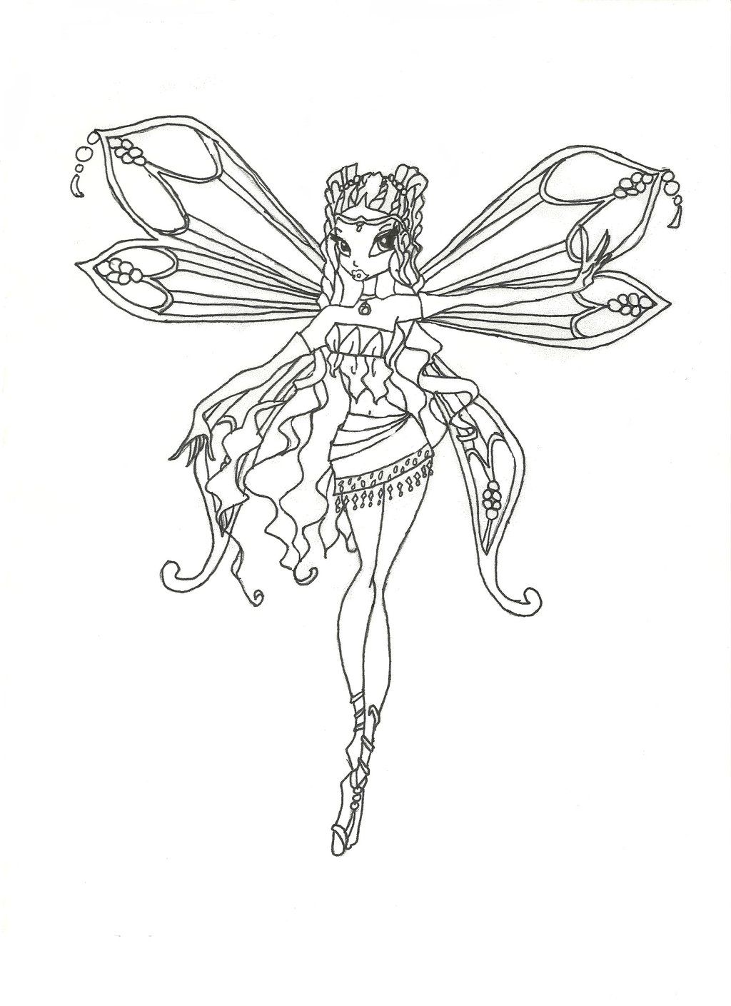 Winx club enchantix layla coloring book to print and online