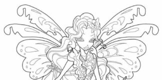 winx sorceress butterflix coloring book to print