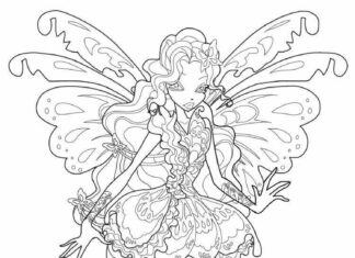 winx sorceress butterflix coloring book to print