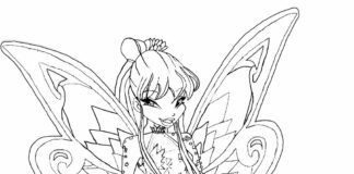 winx sorceress tynix coloring book to print