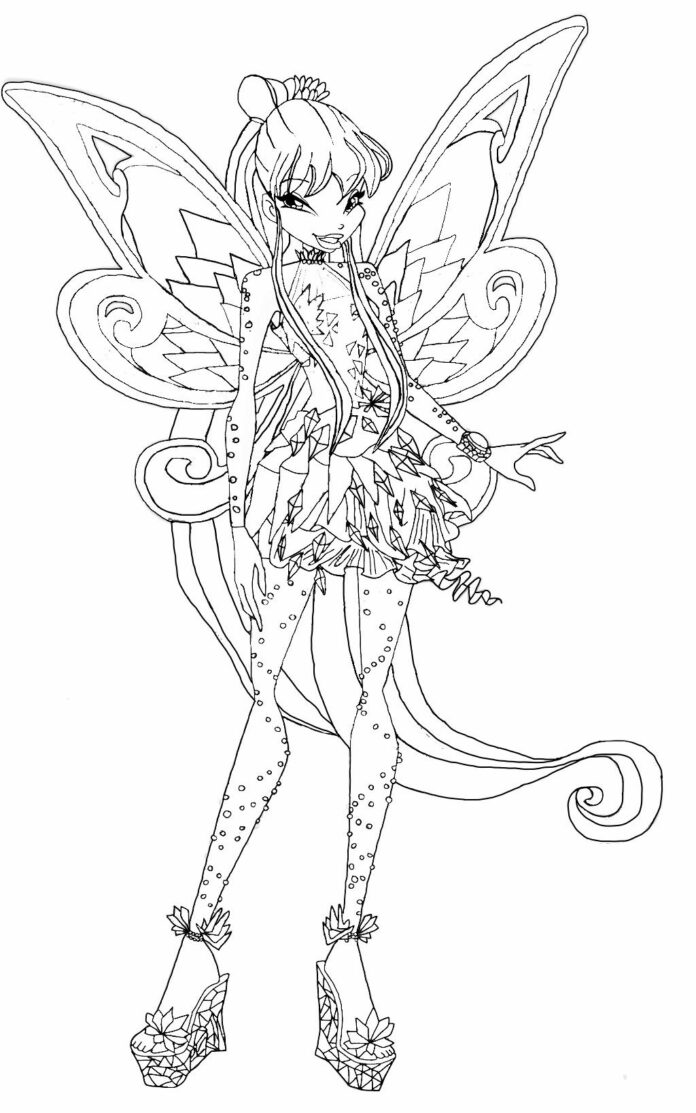 winx sorceress tynix coloring book to print