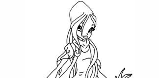 winx daphne coloring book to print