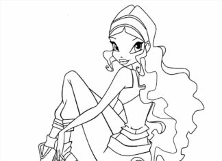winx layla coloring book to print