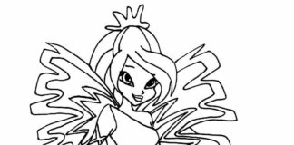 winx sirenix coloring book to print