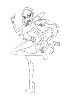 Winx sella the sorceress coloring book to print and online