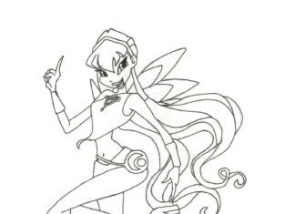 winx stella the sorceress coloring book to print