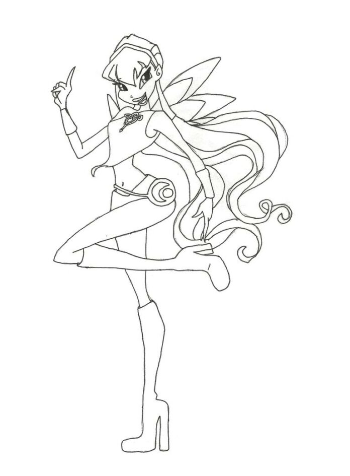 winx stella the sorceress coloring book to print