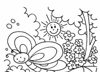 spring in the meadow coloring book to print