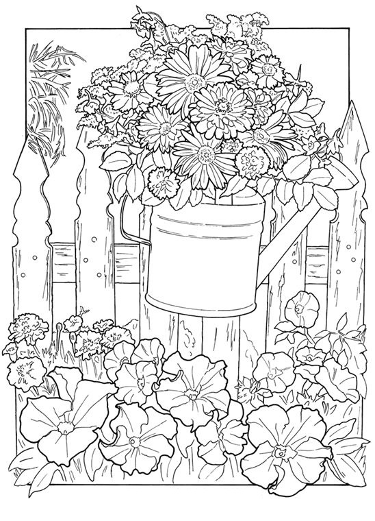 spring outside the window coloring book to print