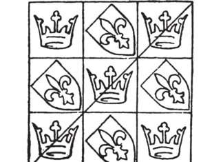 Buntglasfenster Krone der Könige Malbuch zum Ausdrucken