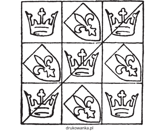 vitrážová koruna kráľov na vyfarbenie na vytlačenie