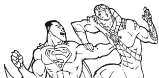 Krieger-Superman-Malbuch zum Ausdrucken