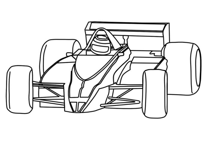 formula 1 kilpa-autoilija värityskirja tulostettava