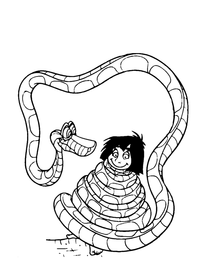 snake ka with jungle book 塗り絵の印刷物