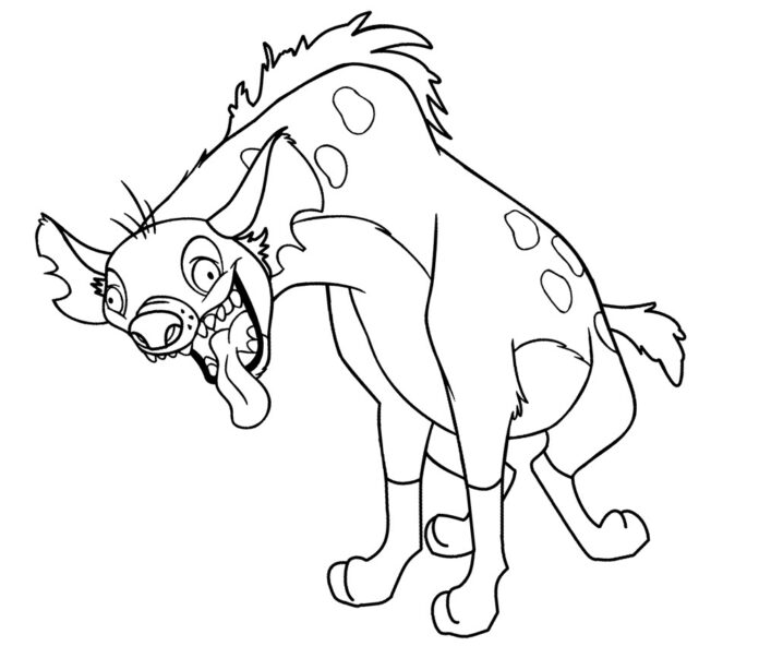 rasande hyena målarbok att skriva ut