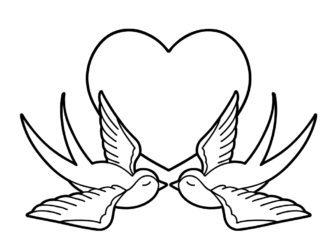 two swallows in love coloring book to print