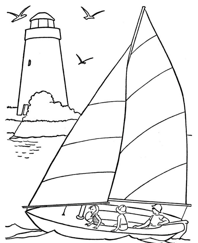 Segelboot-Malbuch zum Ausdrucken