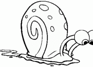 spongebob snail coloring page printable