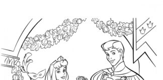 sleepy princess and prince coloring book to print