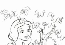 sleeping princess and bird in the nest coloring page printable