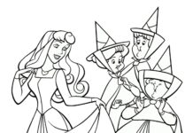 sleeping princess and fairies coloring book to print