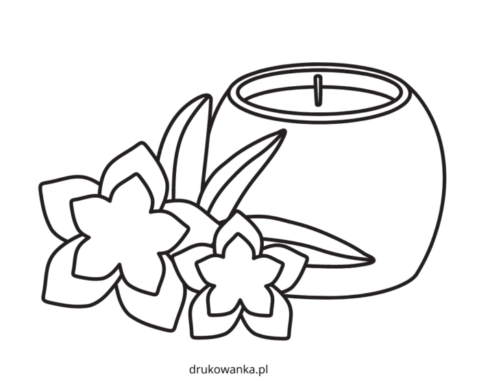 candle and flowers for the grave coloring book to print