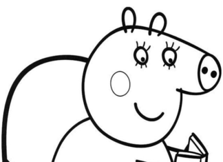 peppa piggy reads a book printable coloring book
