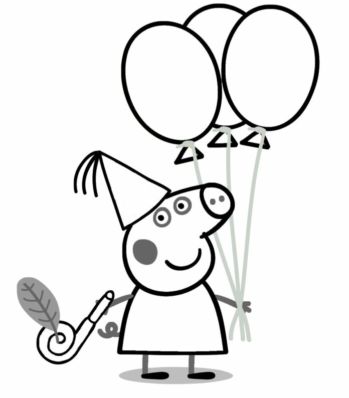 Geburtstag Peppa Pig Färbung Buch druckbar
