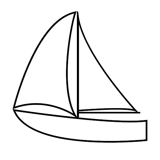 Segelschiff auf See Malbuch zum Ausdrucken