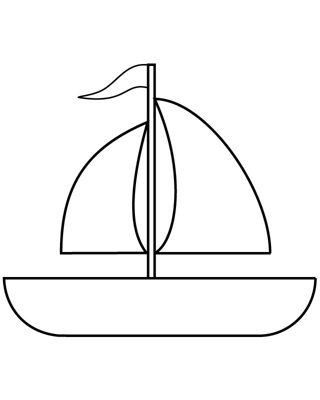 Desenho de barco à vela folha de cor para impressão