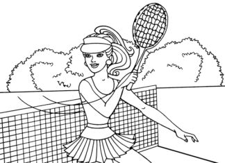 Libro da colorare giocatore di tennis professionista da stampare