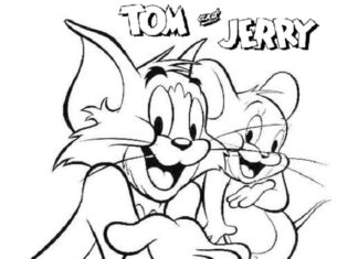 Tom a Jerry hlavní postavy omalovánky k vytisknutí