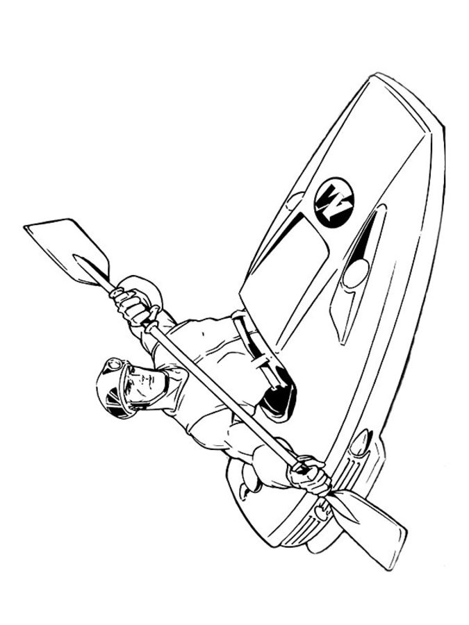 uomo d'azione in kayak stampabile