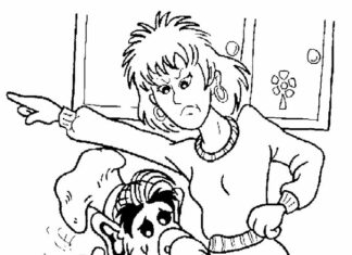coloring sheet alf in the kitchen