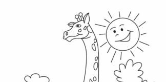 veľká a malá žirafa na tlač