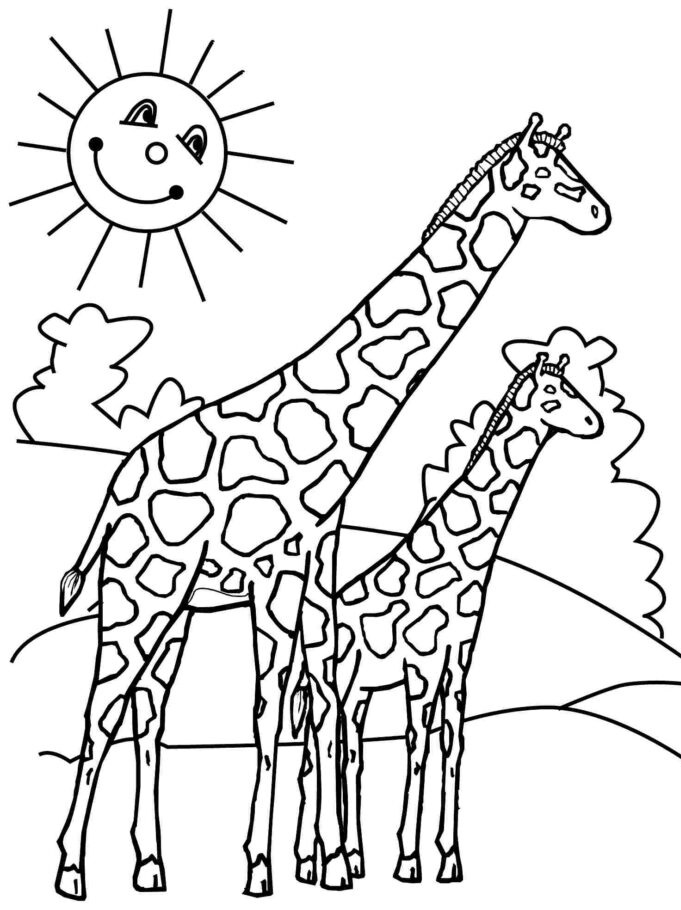 två giraffer som kan skrivas ut