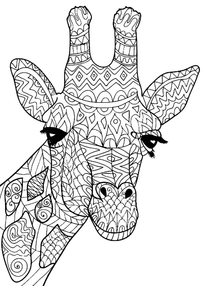 tête de girafe imprimable