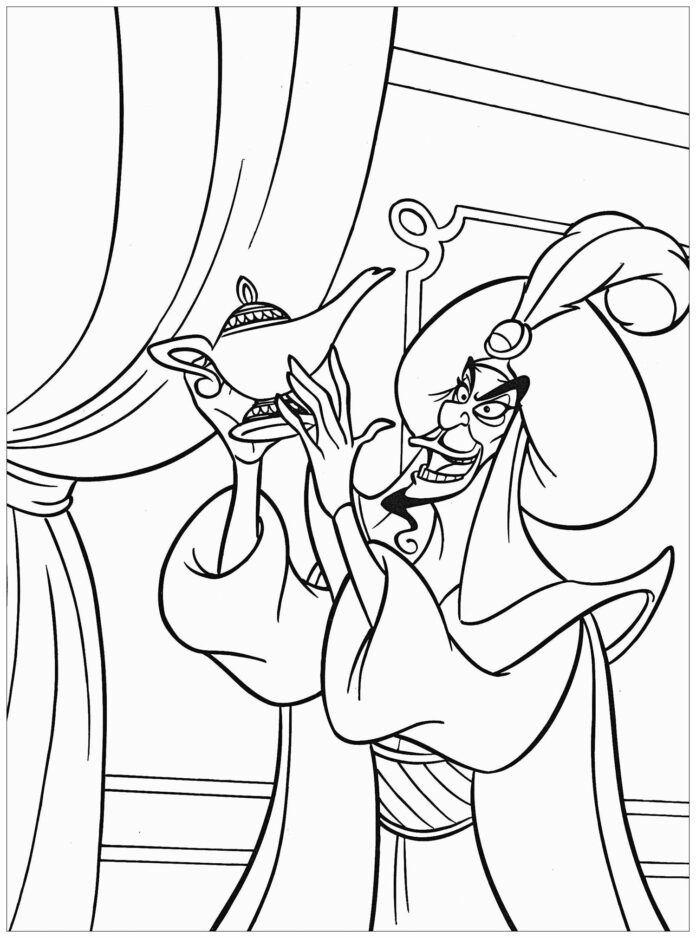 coloring book Sultan and the enchanted lamp