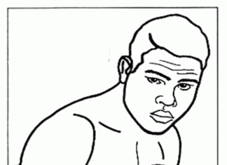 Livro de colorir Muhammad Ali boxer