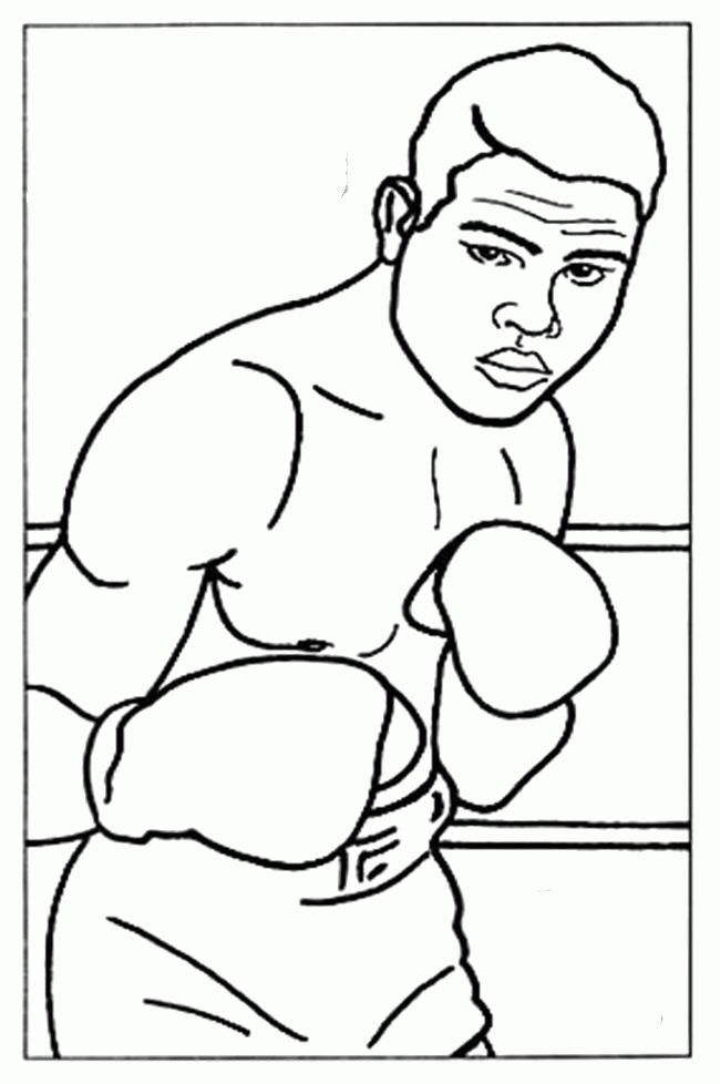 Libro da colorare del pugile Muhammad Ali