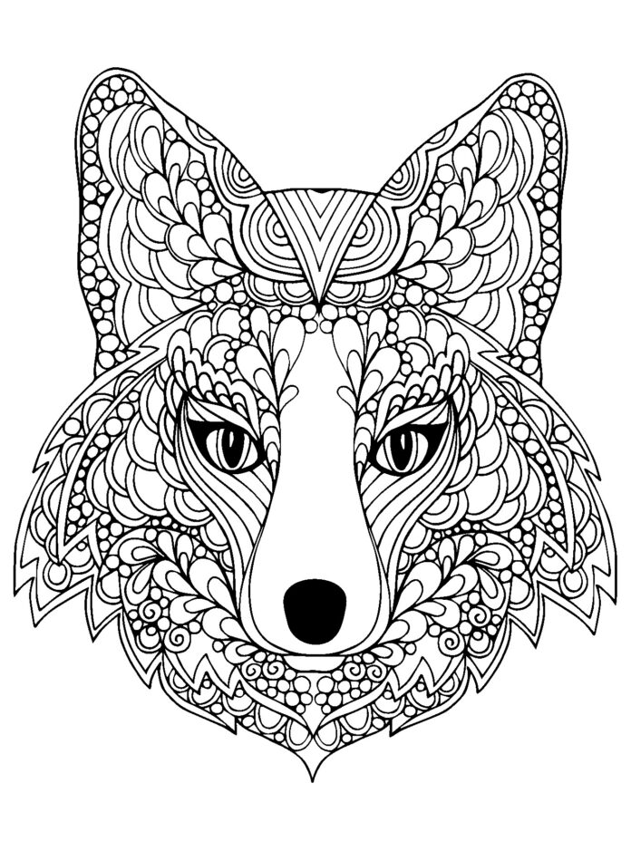 fox head picture to print