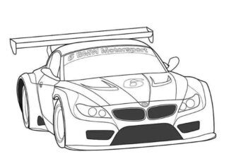 colouring bmw f1 on track printable
