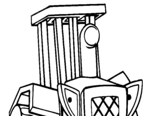 coloring page tractor from the children's story about the builder bob