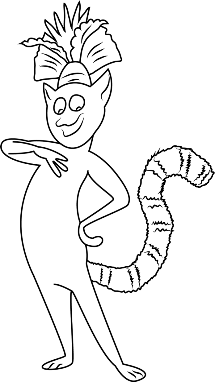 lemur de madagascar imagen de cuento de hadas para imprimir