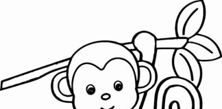 małpka w dżungli obrazek do drukowania