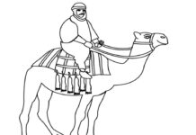 kameltur färgläggningsbok som kan skrivas ut