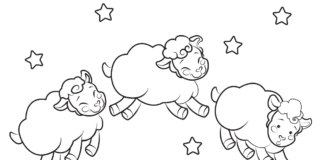 happy sheep printable picture