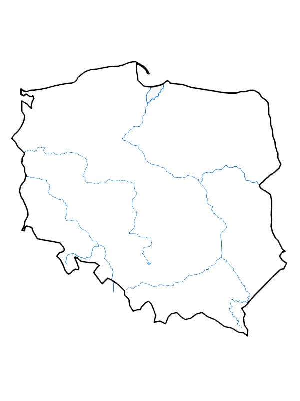 Kolorowanka mapa polski do druku online
