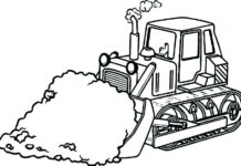coloring page caterpillar vehicle